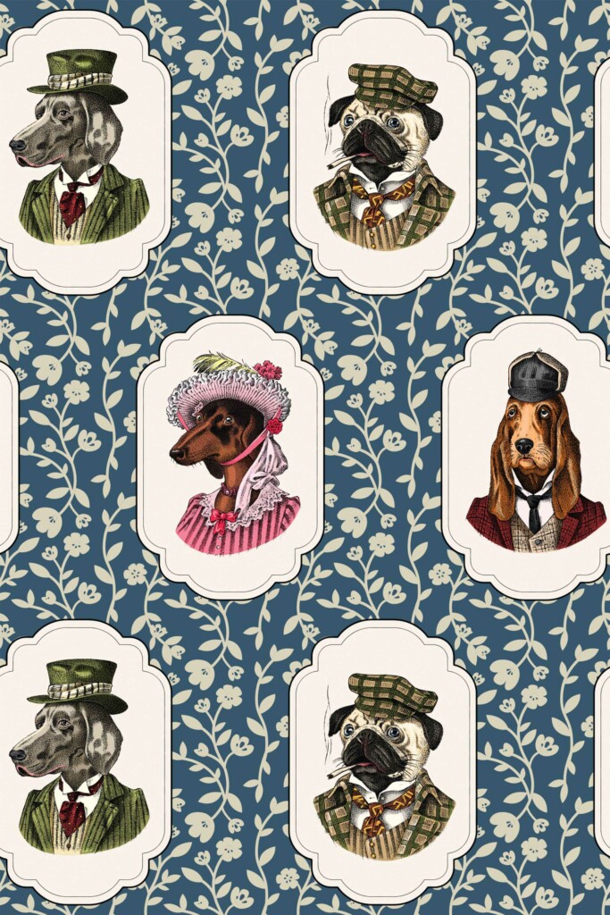 Artistic Dog Elegance removable wallpaper from Fancy Walls