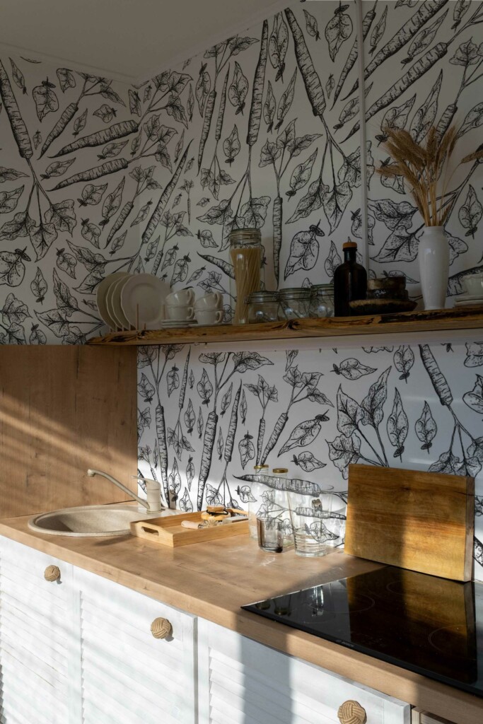 Fancy Walls peel and stick wall murals of Monochrome Carrot design