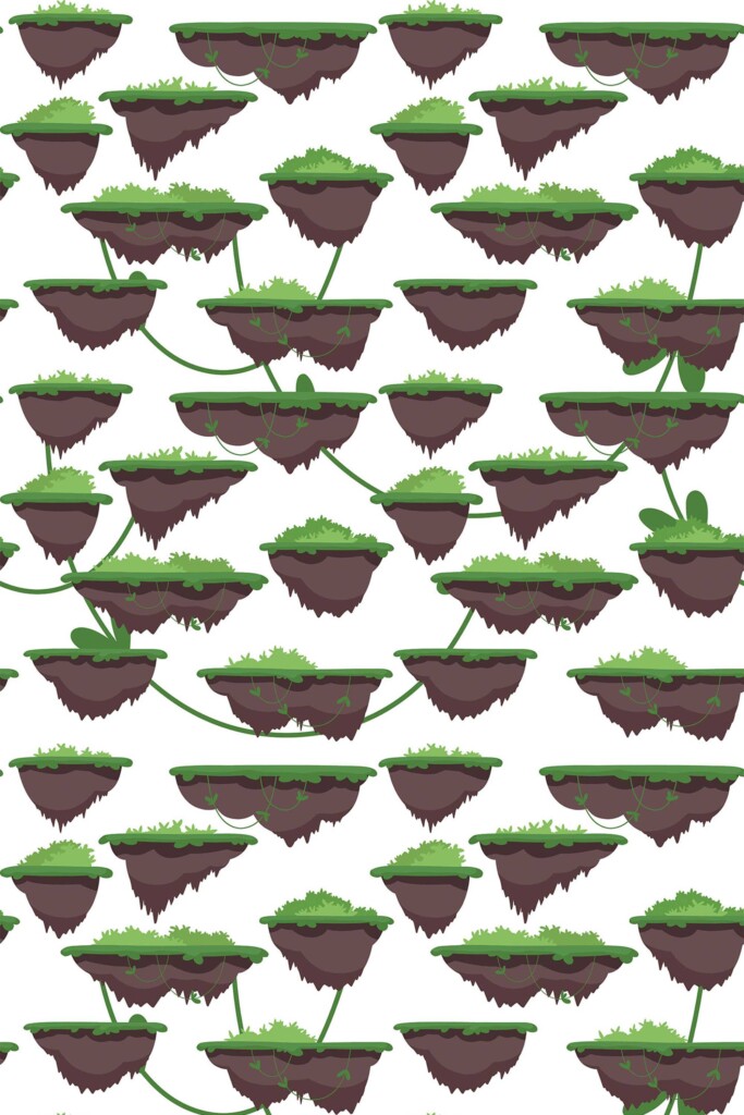 Fancy Walls removable wallpaper with green floating island design