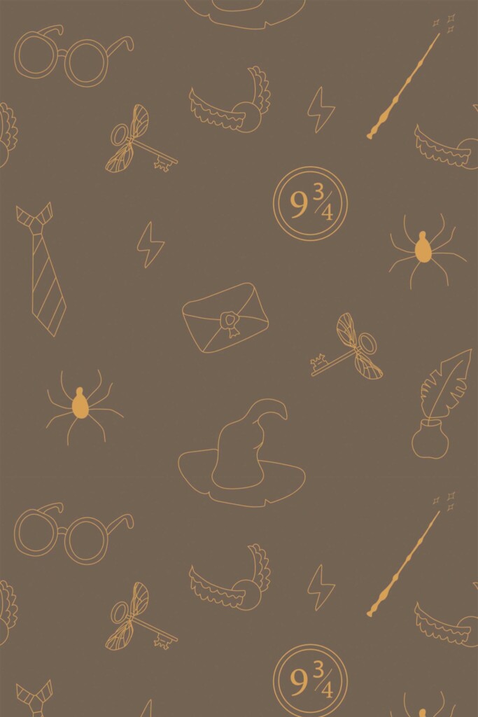 Fancy Walls Fantasy Wizard Brown removable wallpaper