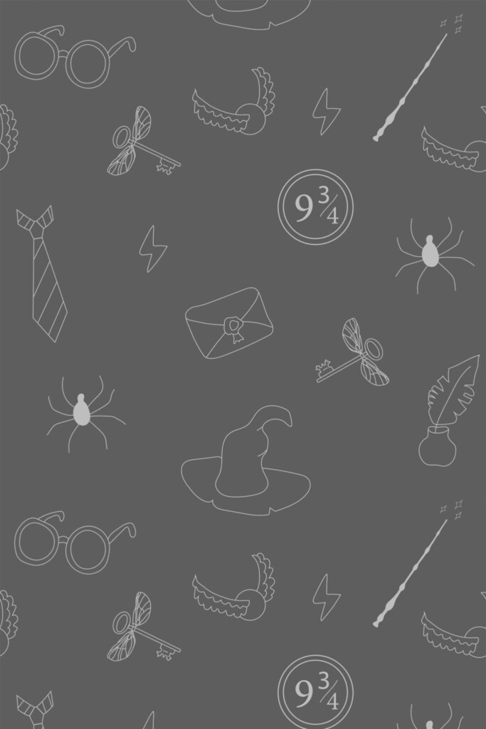 Fancy Walls Fantasy Wizard Gray peel and stick wallpaper