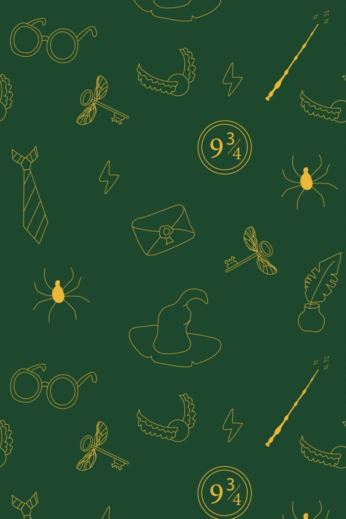 Fancy Walls Fantasy Wizard Green traditional wallpaper