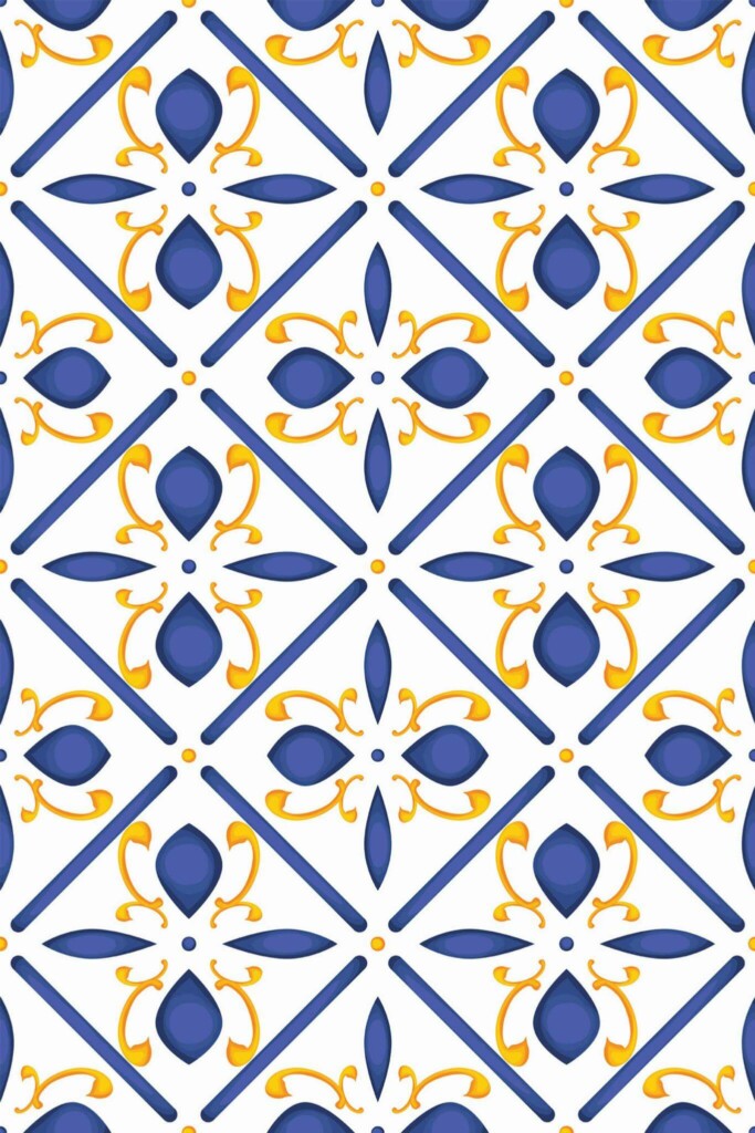Pattern repeat of Faux tile removable wallpaper design