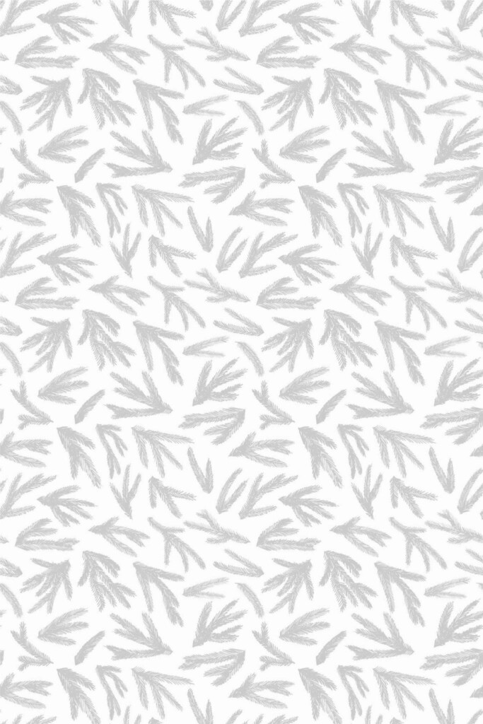 Pattern repeat of Fir needles removable wallpaper design