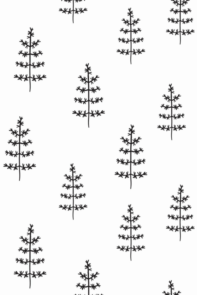 Pattern repeat of Fir tree removable wallpaper design