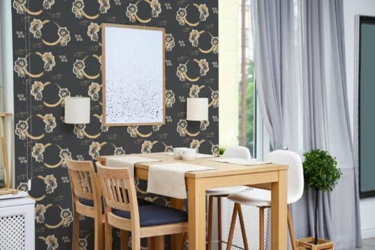 black and gold color accent wall peel and stick removable wallpaper