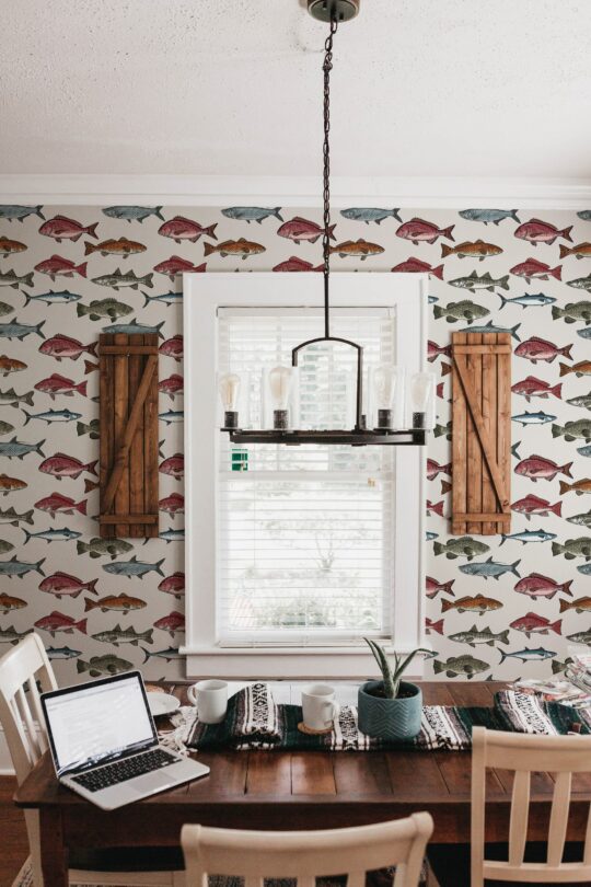 fish peel and stick wallpaper