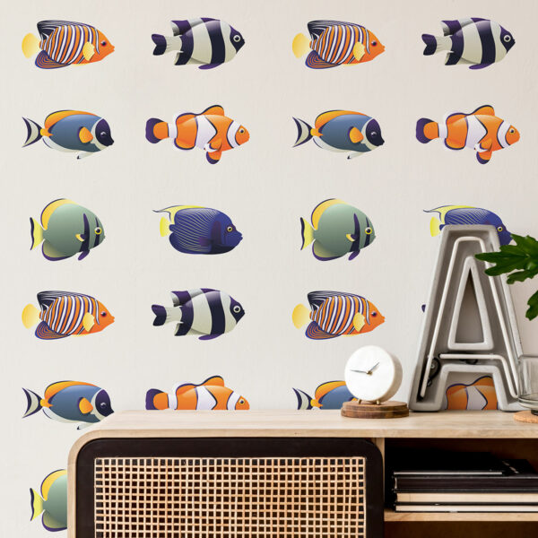 Orange Fish #78AC Peel and Stick Orange Fish   Removable Wallpaper
