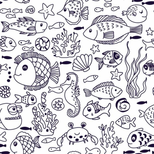Sea animals removable wallpaper