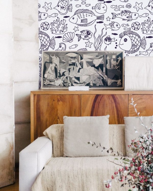Sea animals peel and stick removable wallpaper