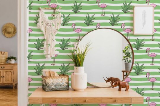 Flamingo peel and stick wallpaper