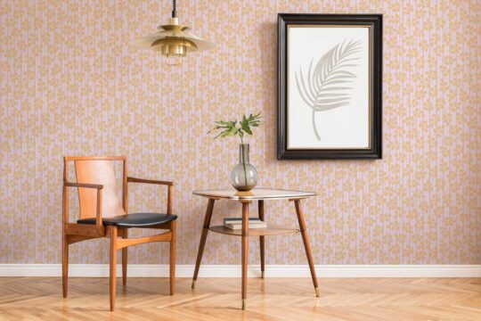 Abstract leaf stripe peel and stick removable wallpaper
