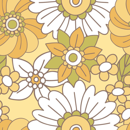 Yellow Vintage Blooms self-adhesive wallpaper by Fancy Walls