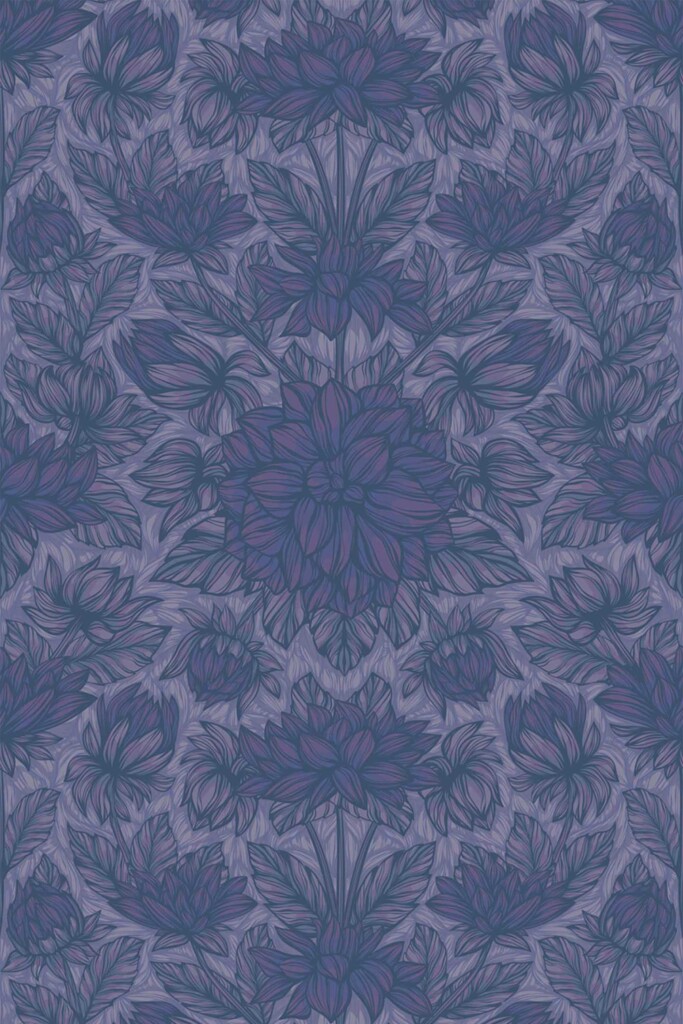 Blue damask wallpaper for walls by Fancy Walls