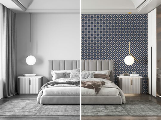 floral geometric non-pasted wallpaper