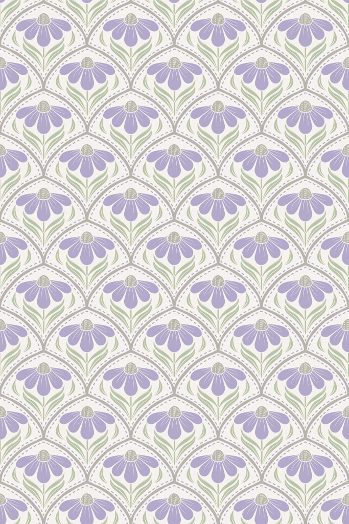 Lavender Floral wallpaper for walls by Fancy Walls with art deco charm