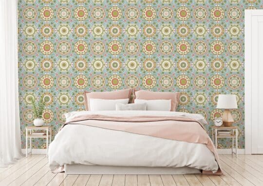 floral mandala pastel traditional wallpaper