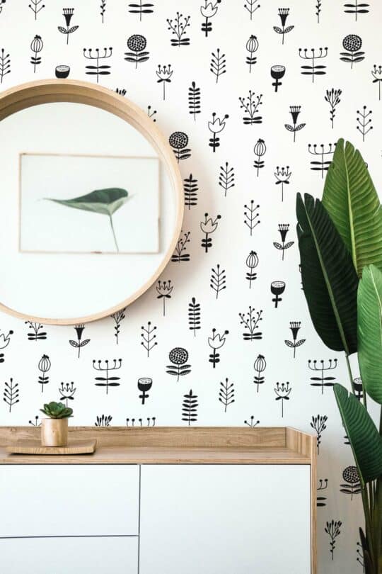 floral nursery non-pasted wallpaper