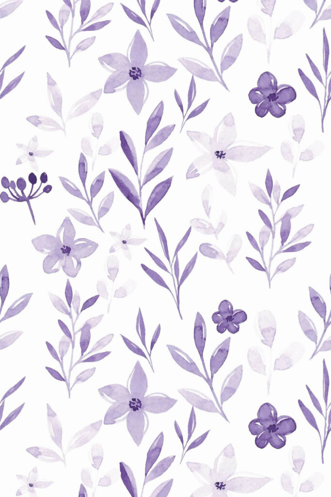 Pattern repeat of Floral removable wallpaper design