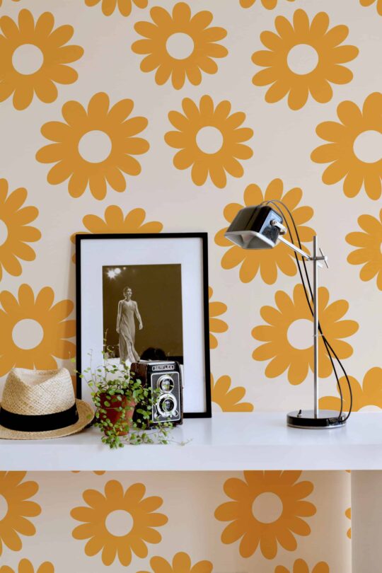 orange powder room peel and stick removable wallpaper