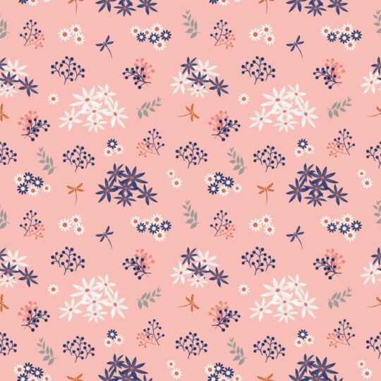 Pink floral removable wallpaper