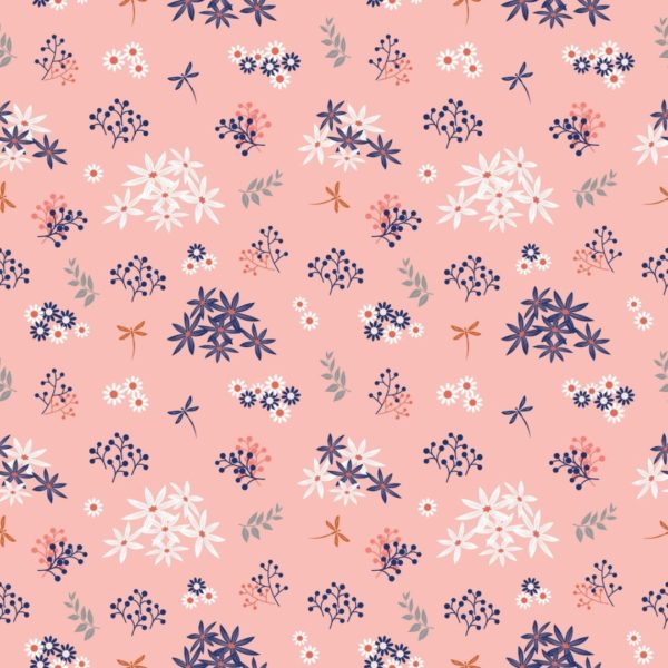 Pink floral removable wallpaper