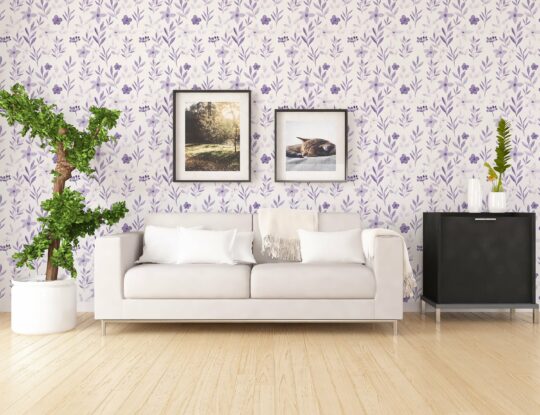 floral purple traditional wallpaper