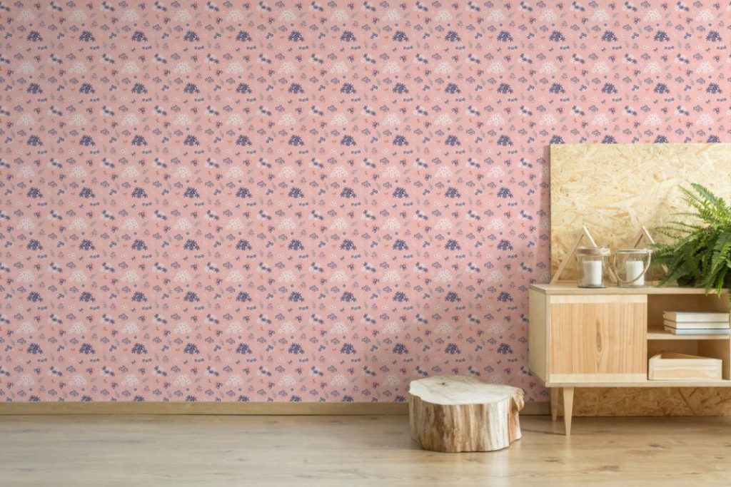 Pink floral wallpaper - Peel and Stick or Non-Pasted