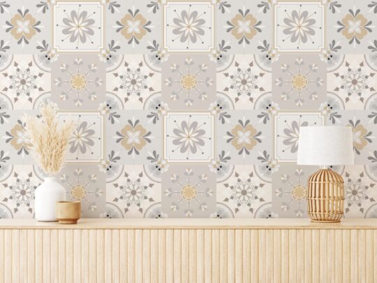 Floral tile wallpaper - Peel and Stick or Traditional