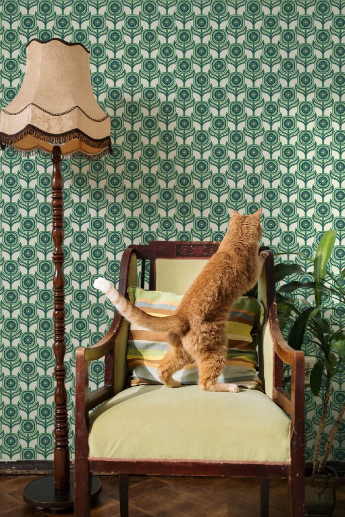 Fancy Walls green floral peel and stick wallpaper for accent walls