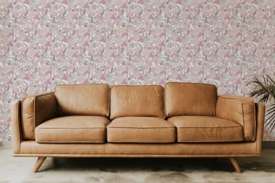 Seamless pink floral temporary wallpaper