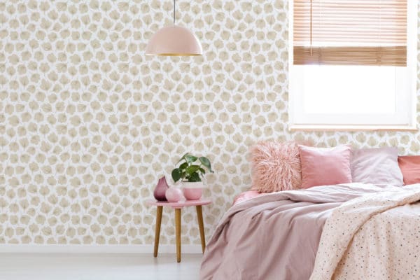 Aesthetic beige leaf wallpaper for walls