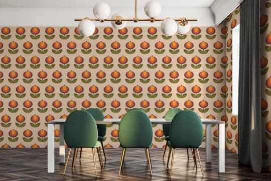 flower multicolor traditional wallpaper