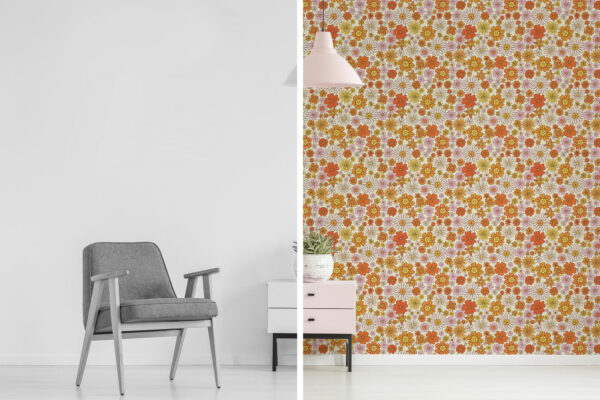yellow and orange accent wall peel and stick removable wallpaper