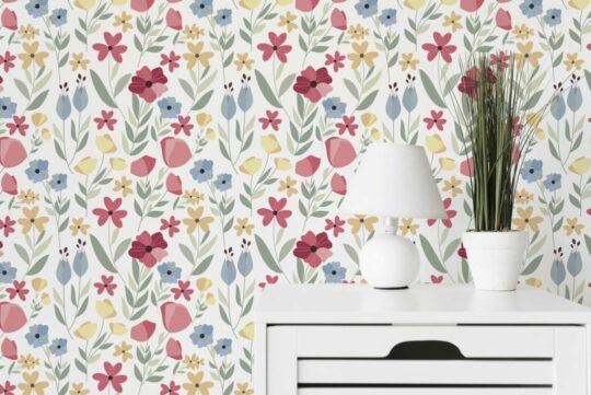 Wildflowers peel stick wallpaper