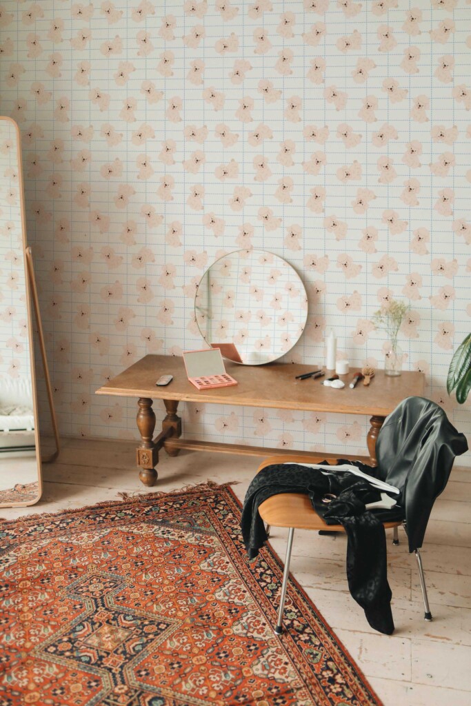 Fancy Walls soft Pink Animal self-adhesive wallpaper for cozy interiors.