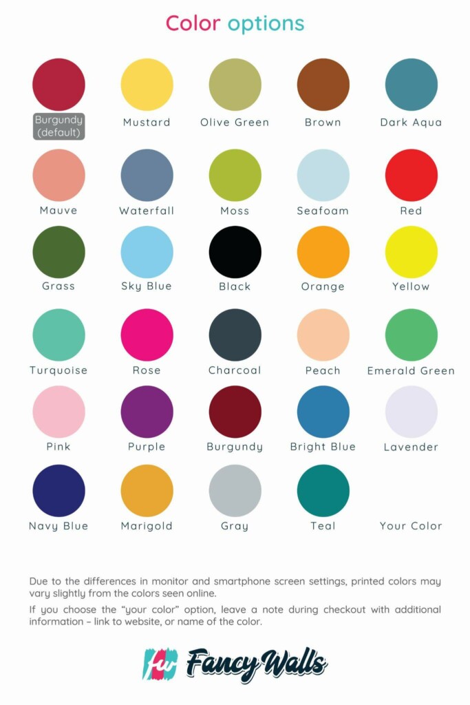 Custom color choices for Folk heart wallpaper for walls
