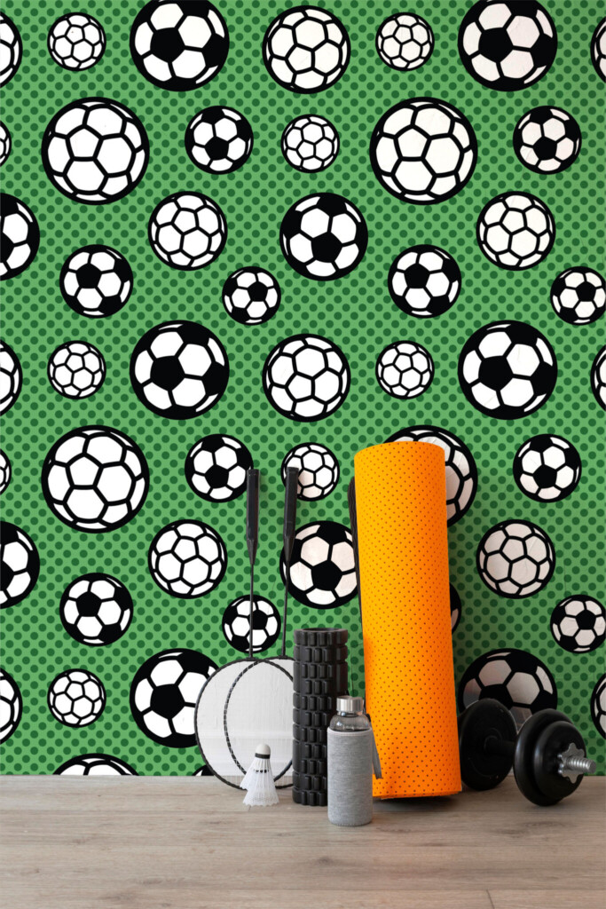 Fancy Walls football balls wall mural peel and stick.