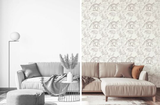 animal beige traditional wallpaper