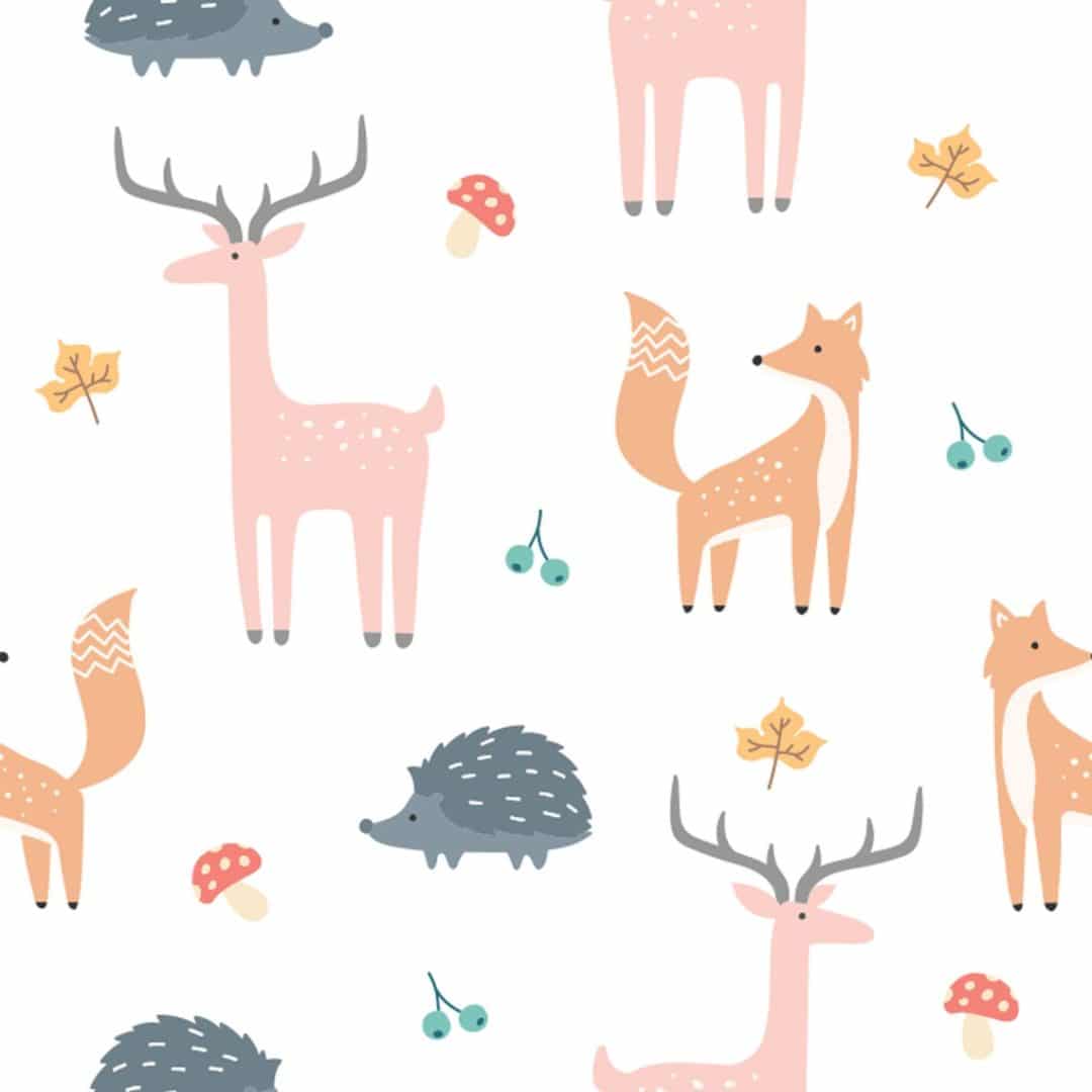 Forest animal removable wallpaper
