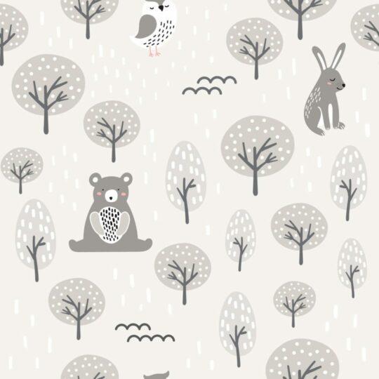 Gray forest animal removable wallpaper