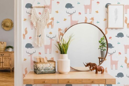 Forest animal peel and stick removable wallpaper