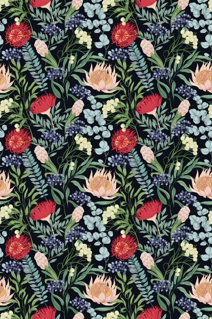 Enchanted Floral Twilight removable wallpaper from Fancy Walls