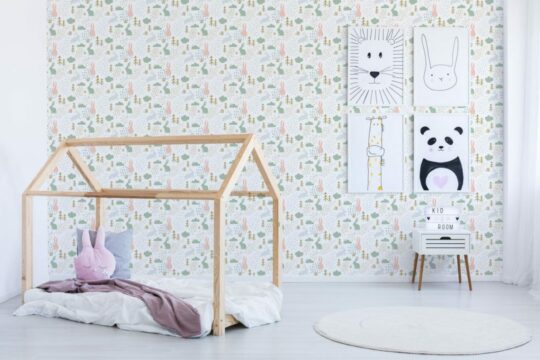 Scandinavian forest peel and stick removable wallpaper