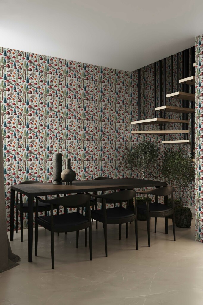 Transform your kitchen with Fancy Walls' Colorful Plant and Tree wallpaper