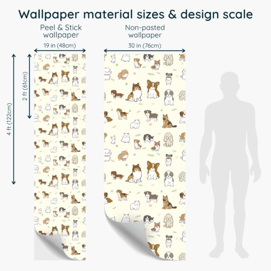 Beige Pups non-pasted wallpaper for walls by Fancy Walls