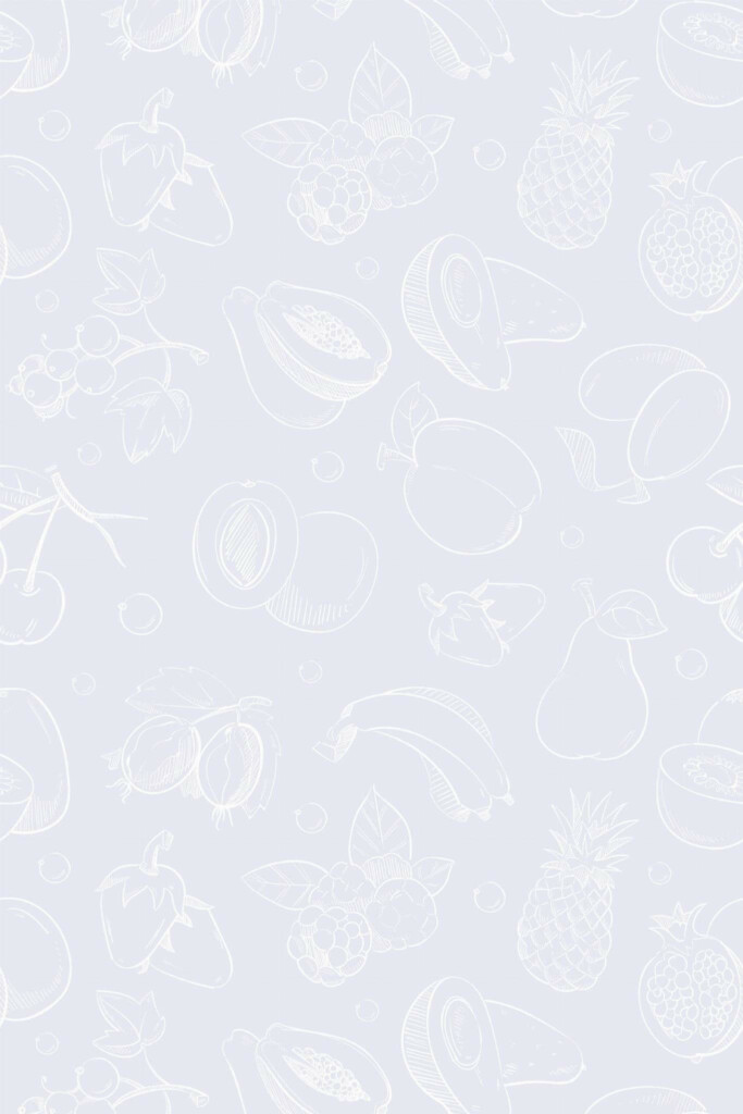 Pattern repeat of Fruit kitchen removable wallpaper design