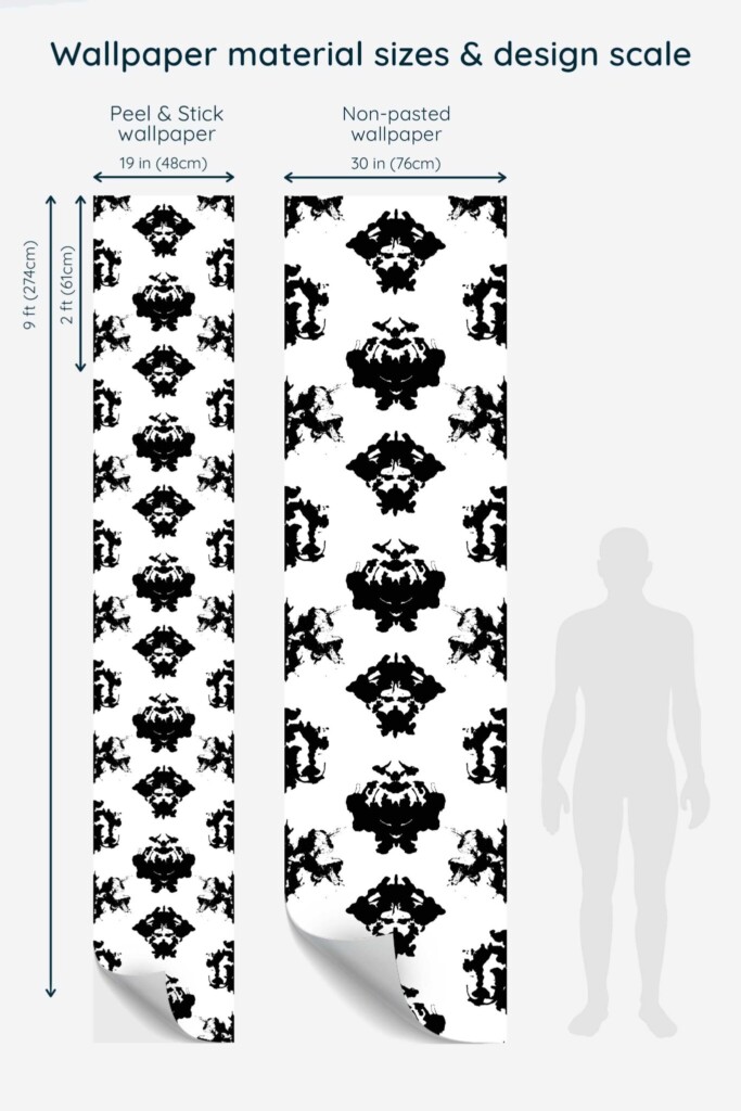 Fancy Walls Black and white Fun traditional wallpaper for Accent wall