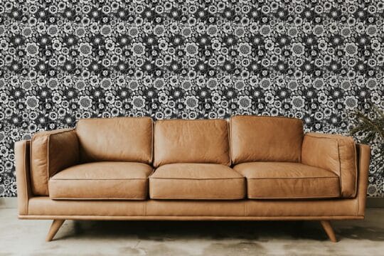 Contemporary floral temporary wallpaper