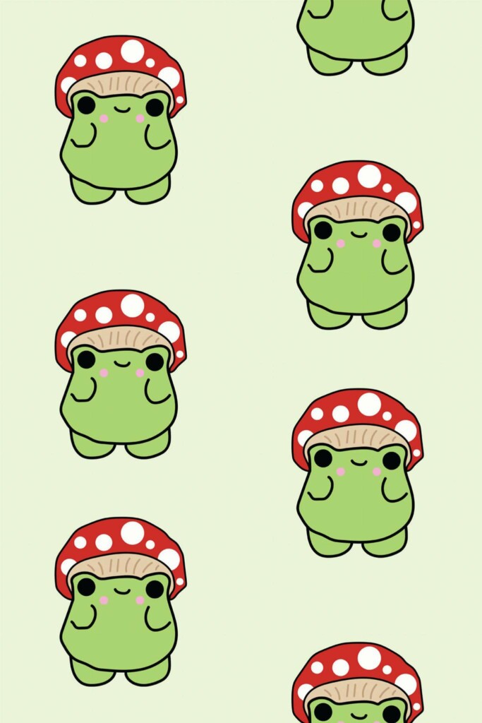 Pattern repeat of Fun frog removable wallpaper design